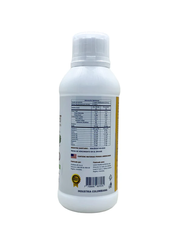 Tabla nutricional Higradet calorías vitaminas y cero azucar