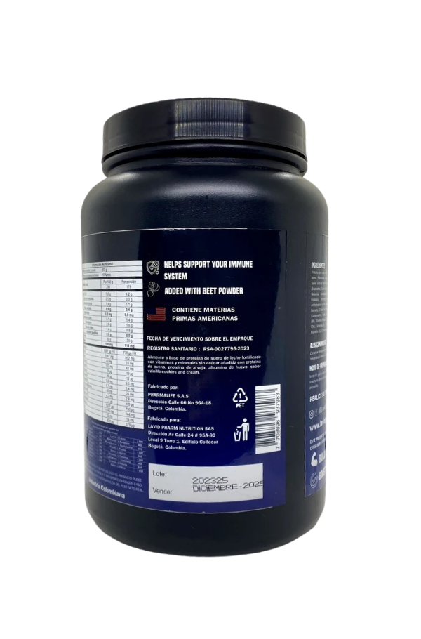 Tabla nutricional Whey Protein 30g proteina sin azucar