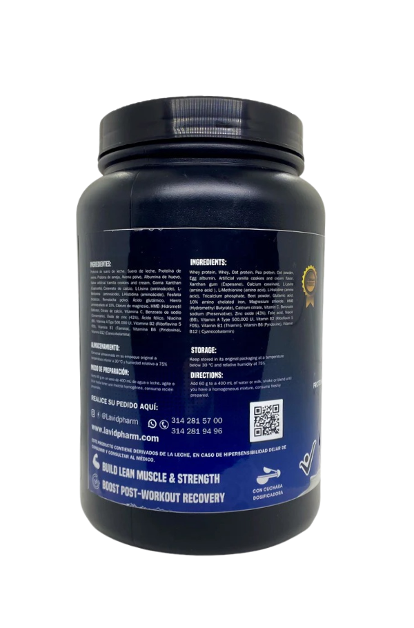 Lista ingredientes Whey Protein HMB albumina huevo y avena