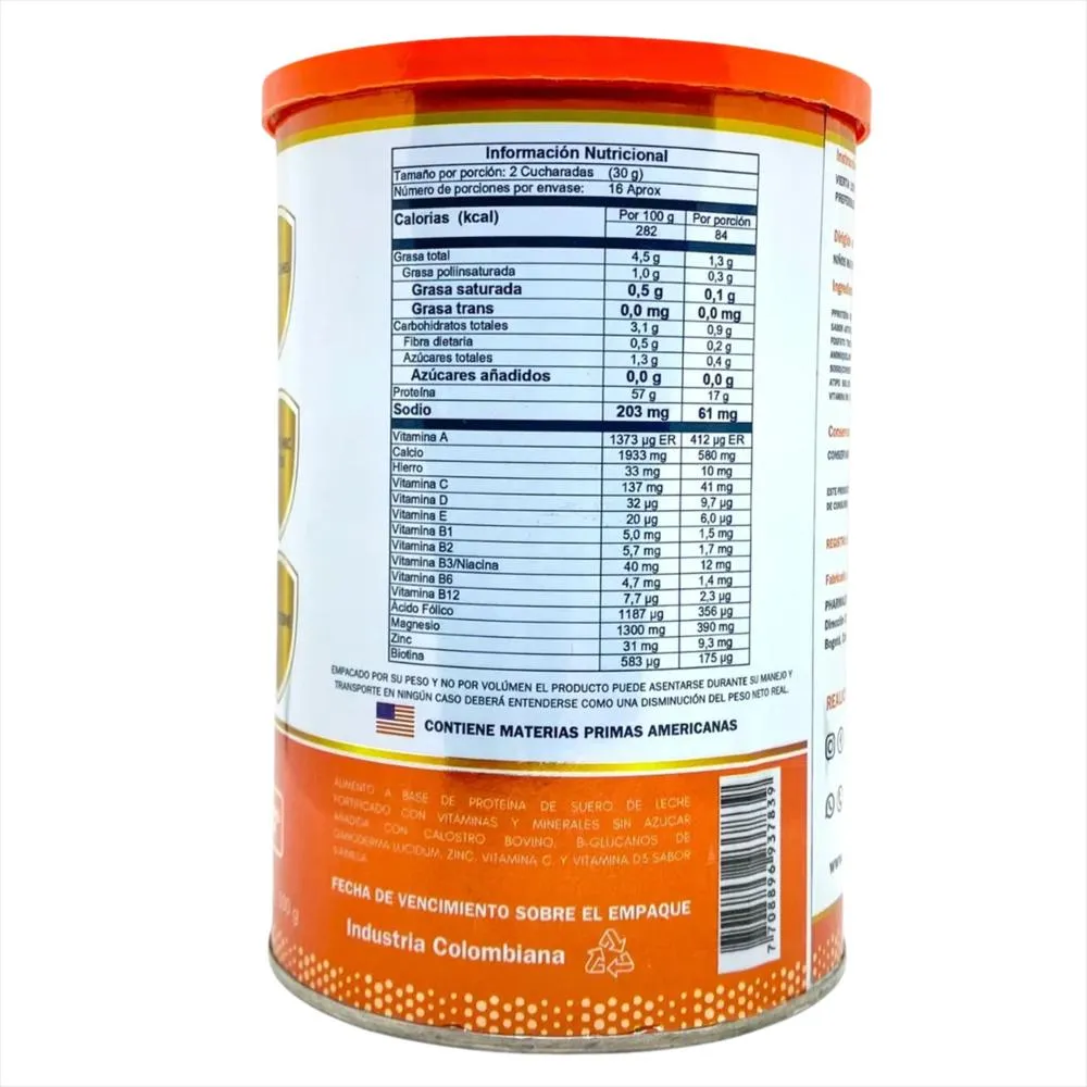 Defencur Defensas Altas Sistema Inmune Fuerte Vainilla 500G - Imagen 2