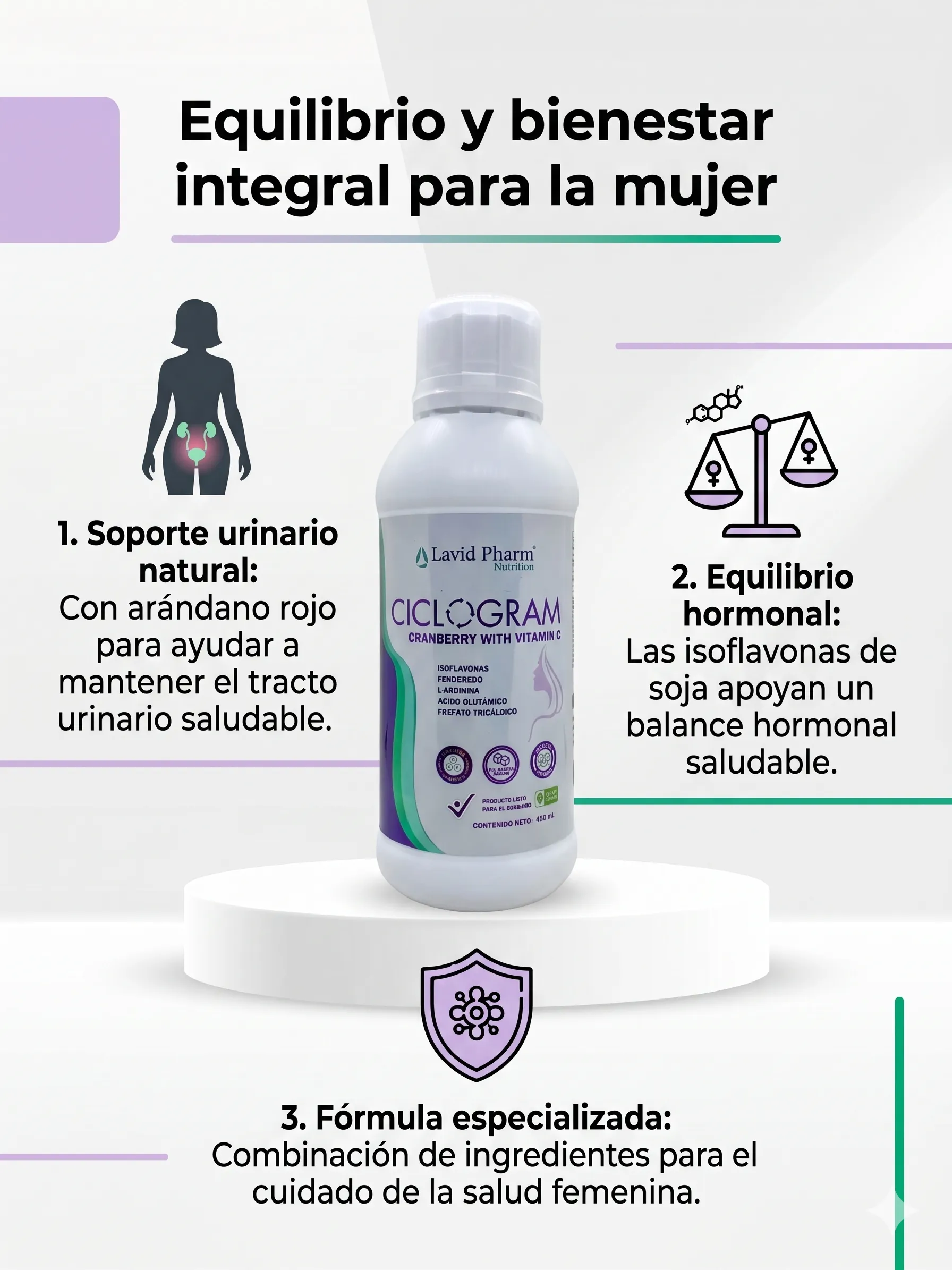 Ciclogram: Bebida Funcional con Isoflavonas de Soya y Arándano Rojo - 430 mL - Imagen 4